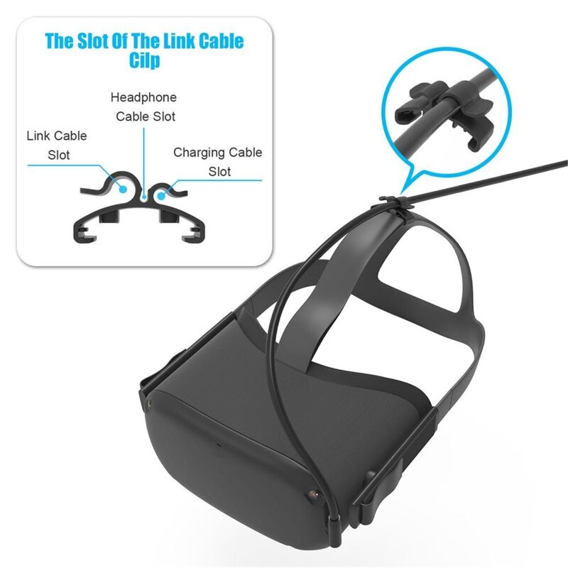 2Stck Daten Kabel Für Oculus -Suche 1/2 Verknüpfung VR Headset Kabel VR Zubehör Kabel Klemme