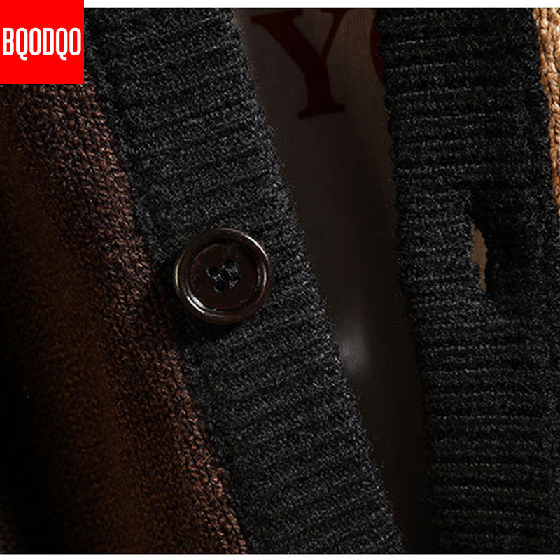 Cardigan genser menn høst vinter gensere plus size herre strikket svart koreansk stil hip hop casual genser