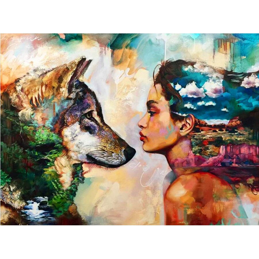 DIY Digital Oil Painting Home Living Room Decoration Painting Frameless Beautiful Frameless Cartoon Pictures: C3352-1C