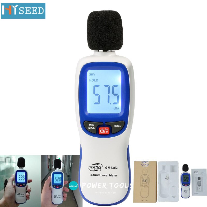 Detection sound 1358 decibel meter digital noise high precision alarm monitor low frequency measuring device backlight home