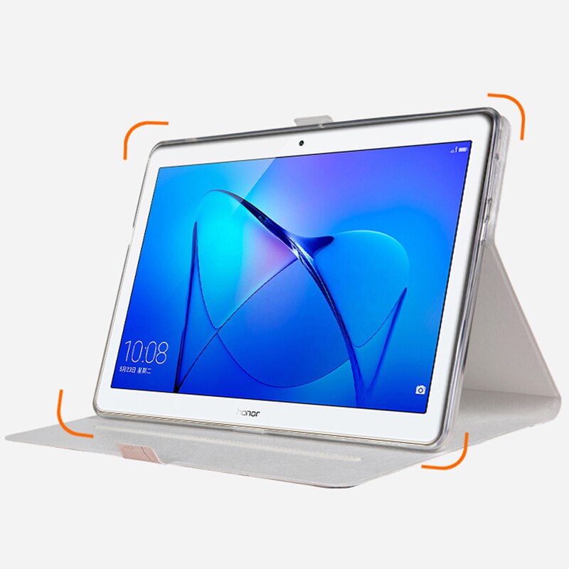 Étui pour tablette huawei mediapad  t5 10, 2-w09 en cuir pu 2-l09 2-l03 rabat 10.1