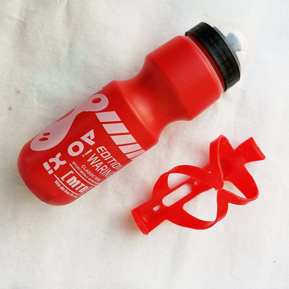 Botella de bebida de agua de bicicleta de montaña de 750ML + soporte de jaula para deportes al aire libre botella de agua portátil de plástico