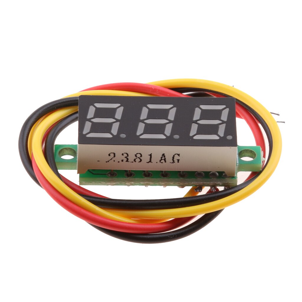 Mini Digitale Dc Voltmeter, Drie Draad 0 - 100V Dc Voltmeter Voltage Tester, volt Test Meter - 4 Kleuren