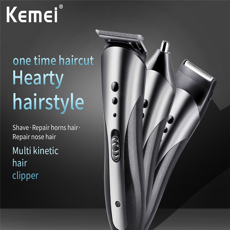 Kemei Tondeuse 3 In 1 Tondeuse Professionele Draadloze Kabel Kapper Mannen Elektrische Kapsel Korte Haired Man trimmer