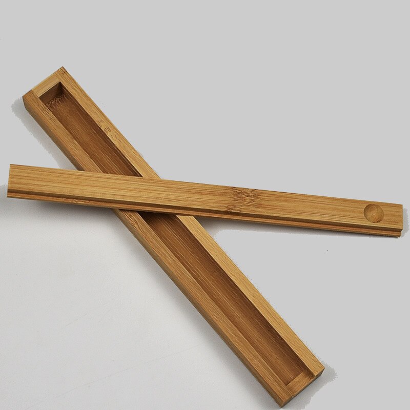 Palillos chinos de madera de bambú de acero inoxidable palillos de metal caja de madera del almacenaje caja de palillos chinos portátil para la venta