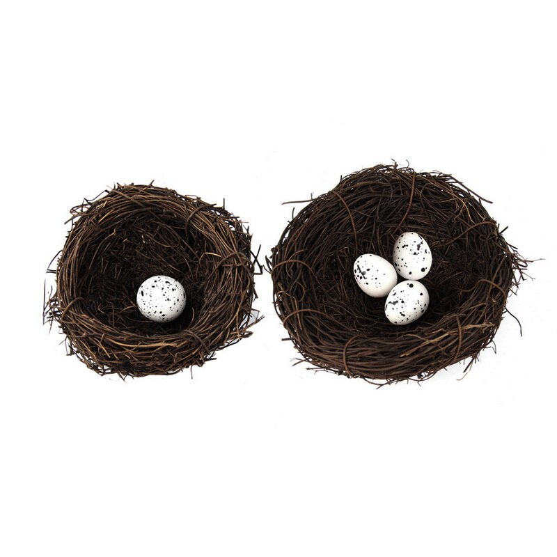 Påske kunstige rottingfugle reden med æg til boligindretning diy søde håndværk påske kunst og håndværk bryllupshave have
