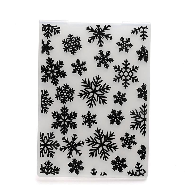 1Pc DIY Xmas Snowflake Plastic Embossing Folder Stencil for Scrapbooking Photo Album Decorative Embossing Folder Template Craft
