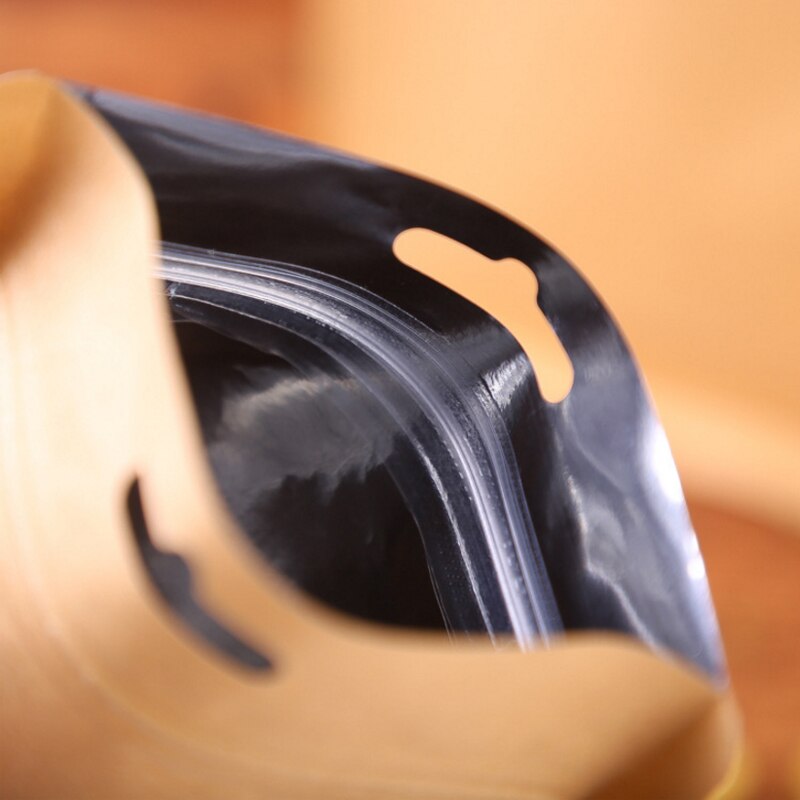 50pcs/lot Kraft Paper Aluminizing Self Sealing Tea Bag Zip lock Empty Dried Food Fruit Tea Package Zipper Stand up Bags