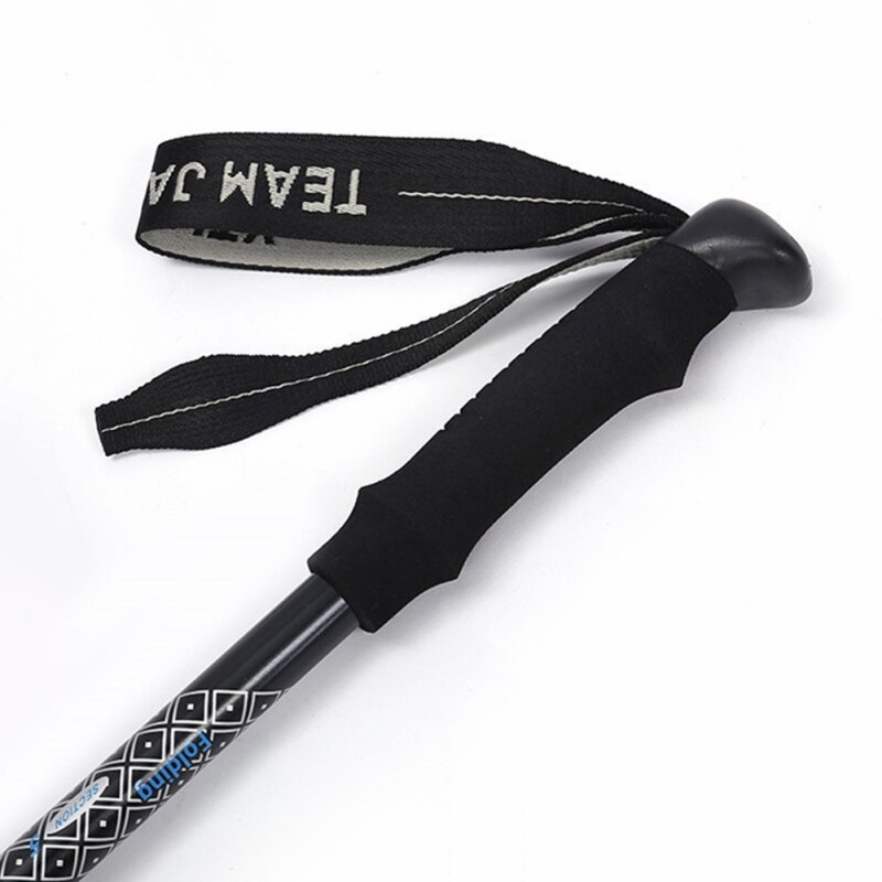 2pcs Hiking Walking Sticks Aluminum Trekking Pole Ultralight Camping Hiking Foldable Walking Pole Telescopic Crutches Hiking