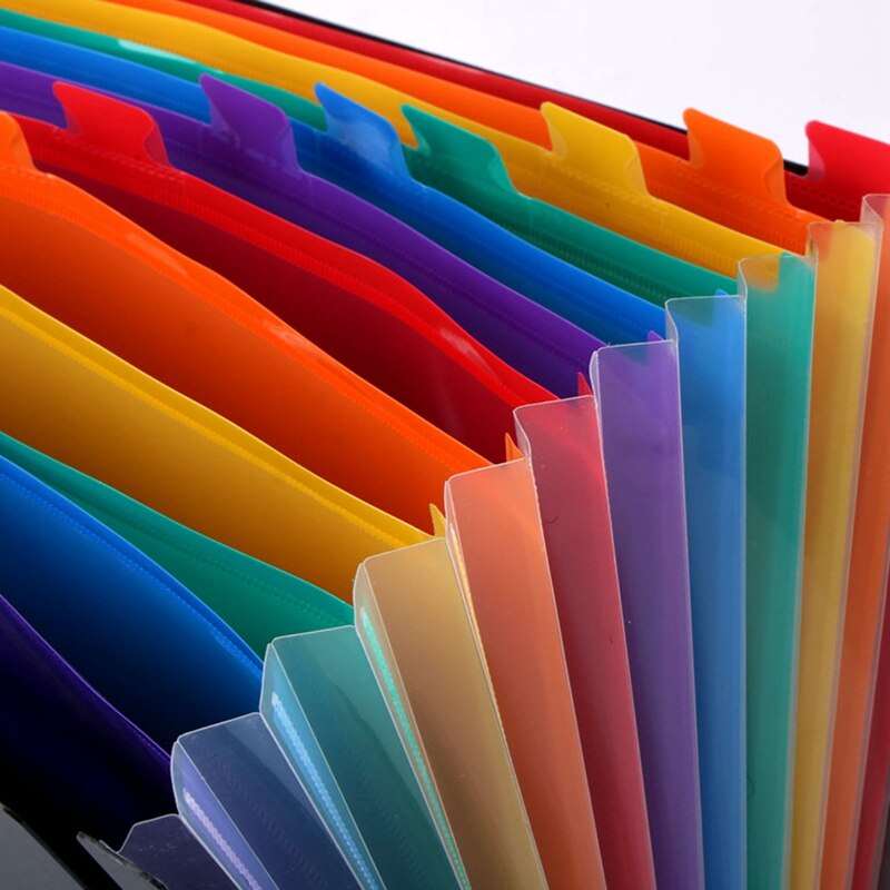 12 Pockets Expanding File Folder A4 Paper Business File Organizer Multi-Layer Classification Expanding Folder Document Holder