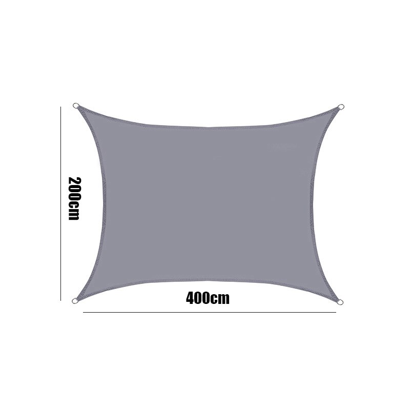 21 farger vanntett skygge seil polyester oxford stoff firkantede markiser solseil solseil for hage terrasse badegård seil: 200 x 400cm