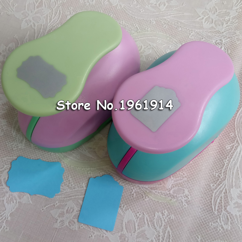 Perforadora de 2 piezas Kawaii para estudiantes, cortador hecho a mano, perforadora con forma de etiqueta, 2 pulgadas, 4-5cm, tamaño de corte