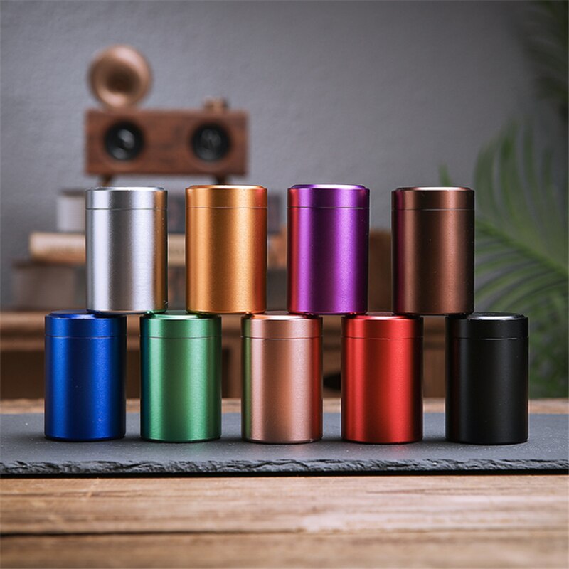 Boîtes de rangement en aluminium, couleur unie, hermétique, anti-odeur, boîte en métal scellée, pot de thé, café caddie organisateur