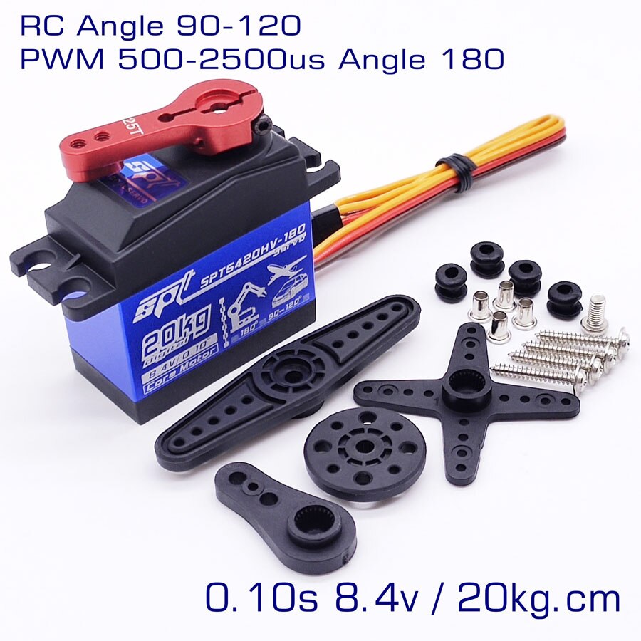 SPT 10kg 20kg 30kg 2S 8.4v Ad Alta Tensione Impermeabile Ingranaggi In Metallo Standard di Servo Digitale Per RC Crawler Auto Drift 3D Fix-Ala Robot: 5420HV-180 W.A