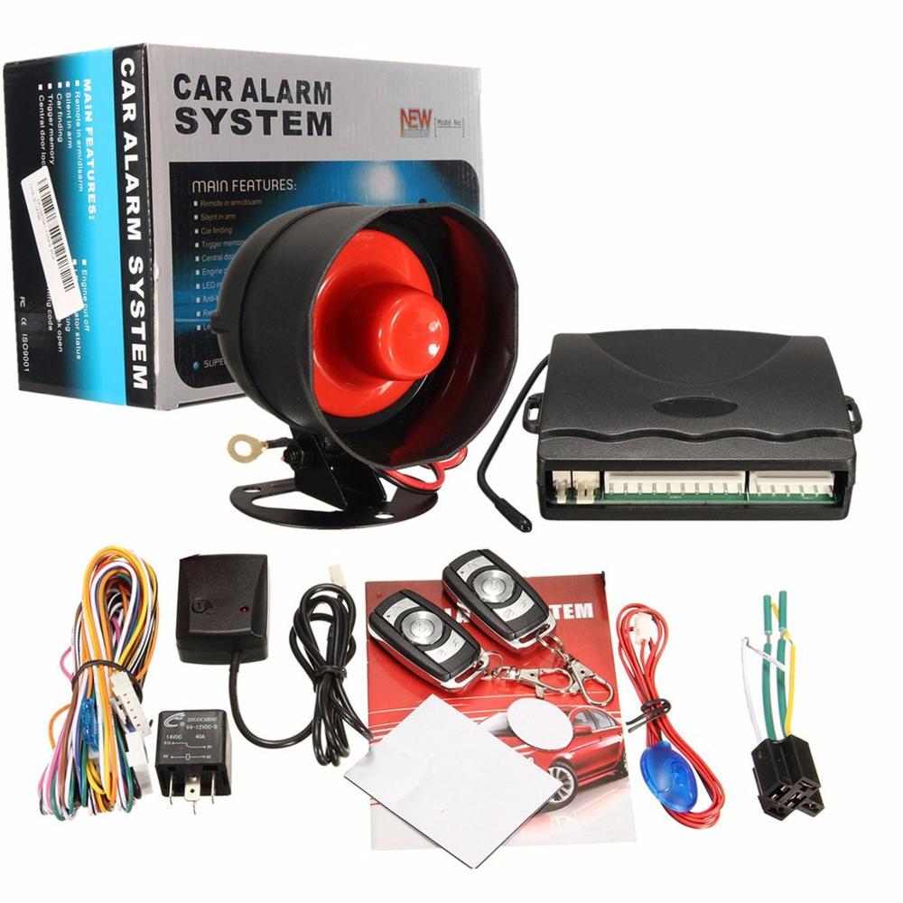 Reliable Car Vehicle Alarm Protection Burglar System Keyless Entry Siren 2 Remote Control Car Entry Siren