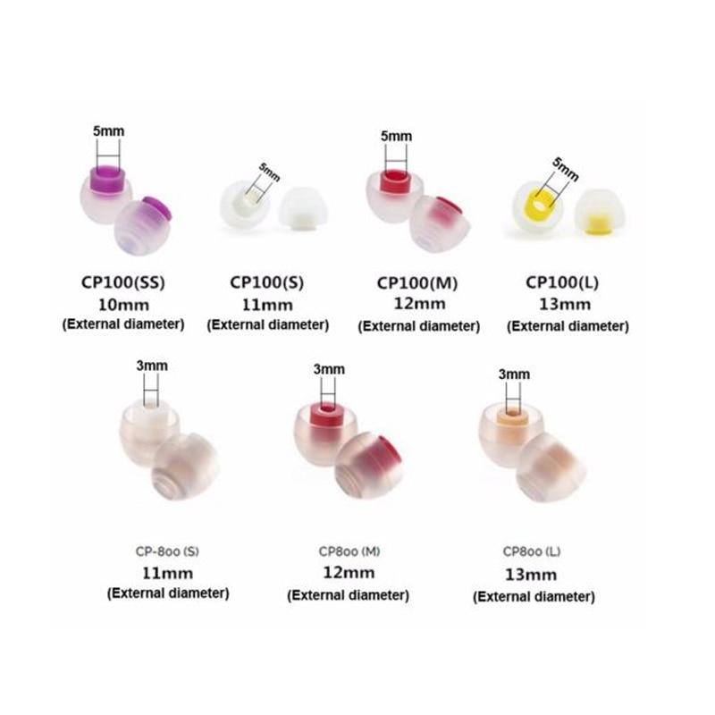 Originele DUNU SpinFit CP100 CP800 In-Ear Gepatenteerde Siliconen Oortelefoon Oordopje 1 Paar (2 STUKS)