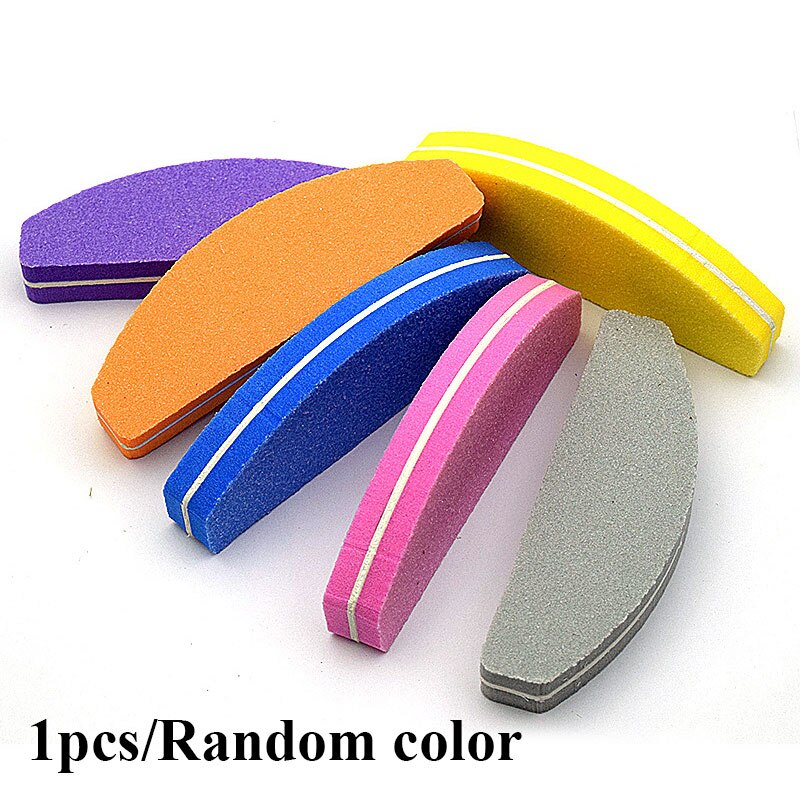 Limas de uñas profesionales, papel de lija fuerte y grueso 100/180, pulidor para manicura, lijado de media luna, lima de uñas,: 01