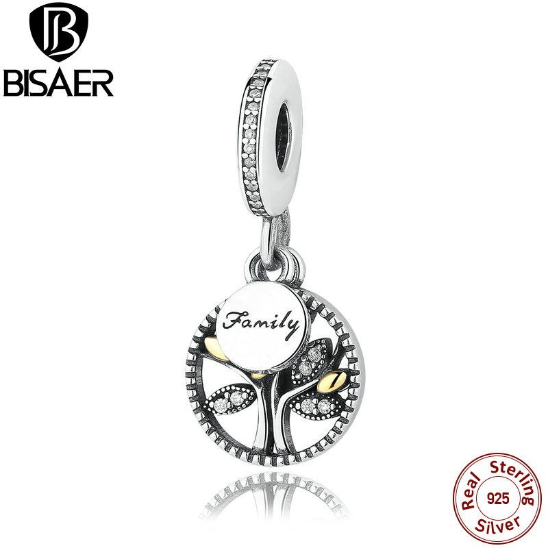 Echtes 925 Sterling Silber Familie Für Immer Baum des Lebens Silber Baumeln Anhänger Charme passen Original Pfanne Charme Armbinde Schmuck