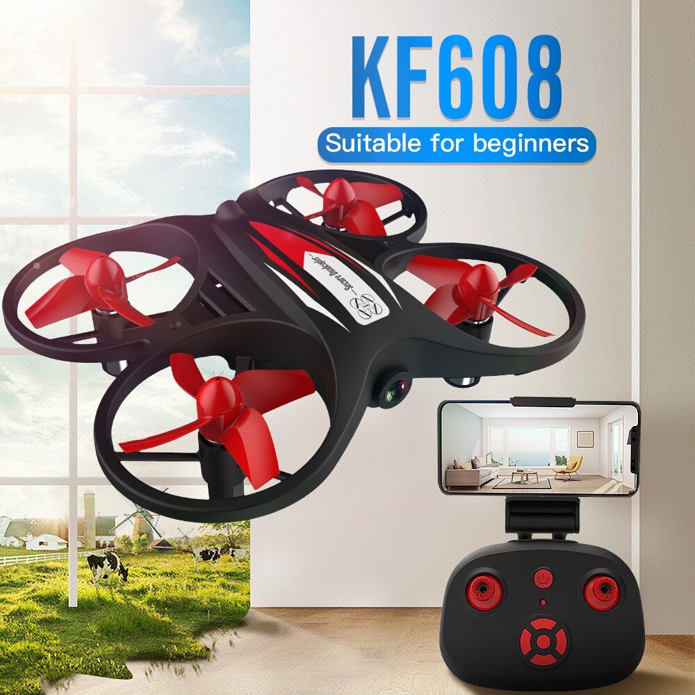 Drone KF608 Mini Hd Rc Drones Quadcopter Wifi Afstandsbediening Vliegtuig Dron Speelgoed 720P Camera Quadcopter Selfie Drone Speelgoed