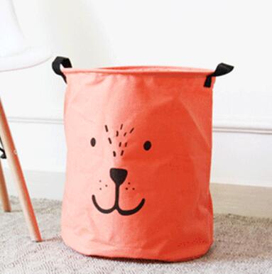 Grand panier à linge, joli panier de rangement pour vêtements, motif dessin animé, pour la maison, pour jouets d'enfants: Orange