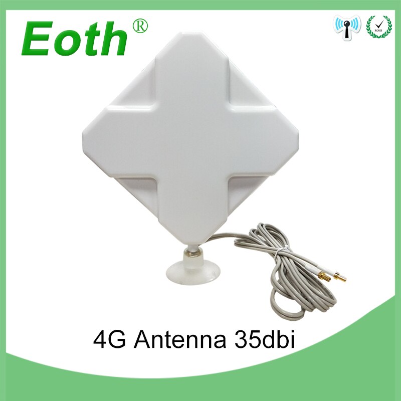 Eoth-antena 3G 4G LTE TS9, conector macho 35dBi con Cable de extensión de 2m para módem 4G, enrutador, antena 4G