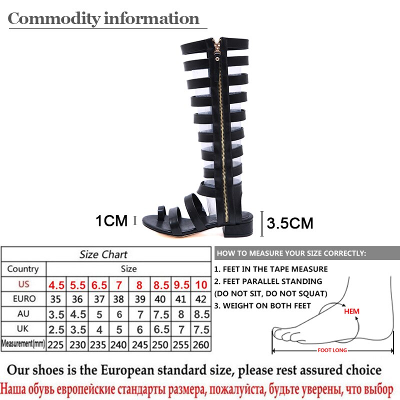 Gdgydh Gothic Shoes Woman Block Heels Over the Knee Boots For Summer Ankle Strap Black Leather Gladiator Shoes Women