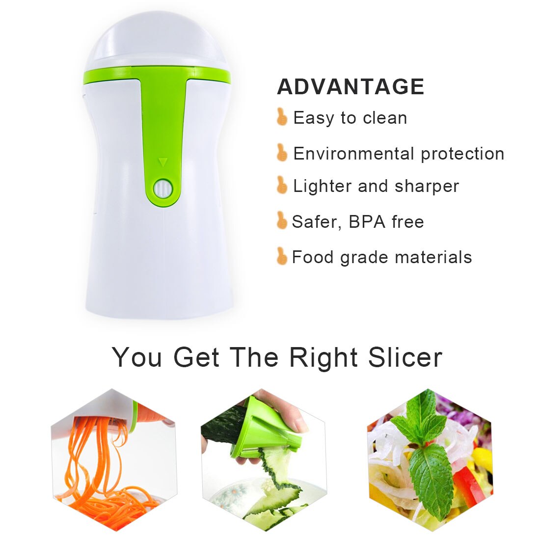 1PC Blades Vegetable Spiralizer Slicer Twister Handheld Spiral Cutter Fruit Grater Cooking Tools Spaghetti Pasta Kitchen Gadget