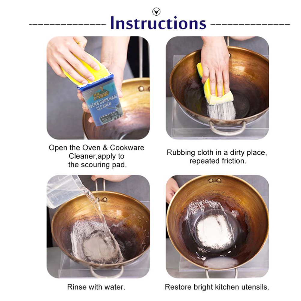 500g cocina multifuncional limpieza descontaminante pasta de acero inoxidable utensilios de cocina eliminación de manchas pasta Limpiador de cocina