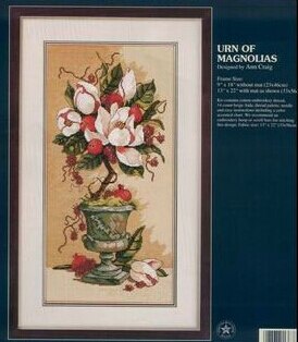 Ihana laskettava ristipistopakkaus magnolioiden uurna magnolia kukka kukat himmeä 13637