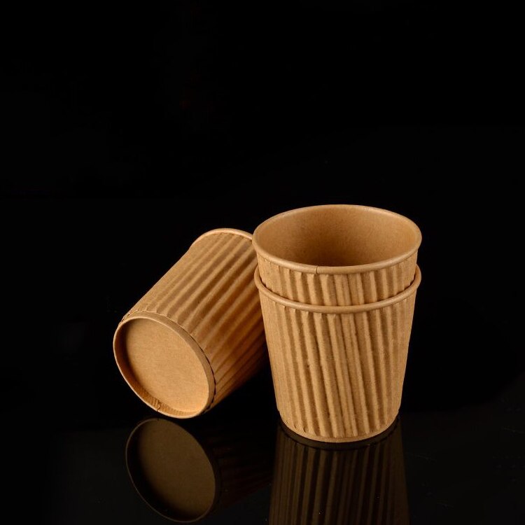 Giemza pappersmuggar 25 st engångs kaffekopp med lock 4oz verktyg te butik stormarknad prova smaka kopp anti-skållning