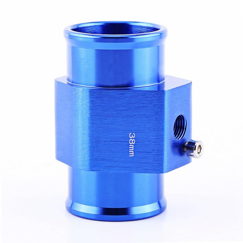 Blauw Auto Water Temperatuur Sensor Adapter Water Temp Joint Pipe Guage Meter Aluminium met Klemmen 26/28/ 30/32/34/38/40mm: Bruin