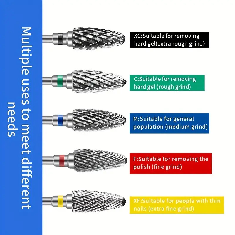 Brocas de carburo de tungsteno para uñas, accesorios de taladro eléctrico para manicura, fresas para quitar esmalte de uñas en Gel, herramientas para uñas Efiles