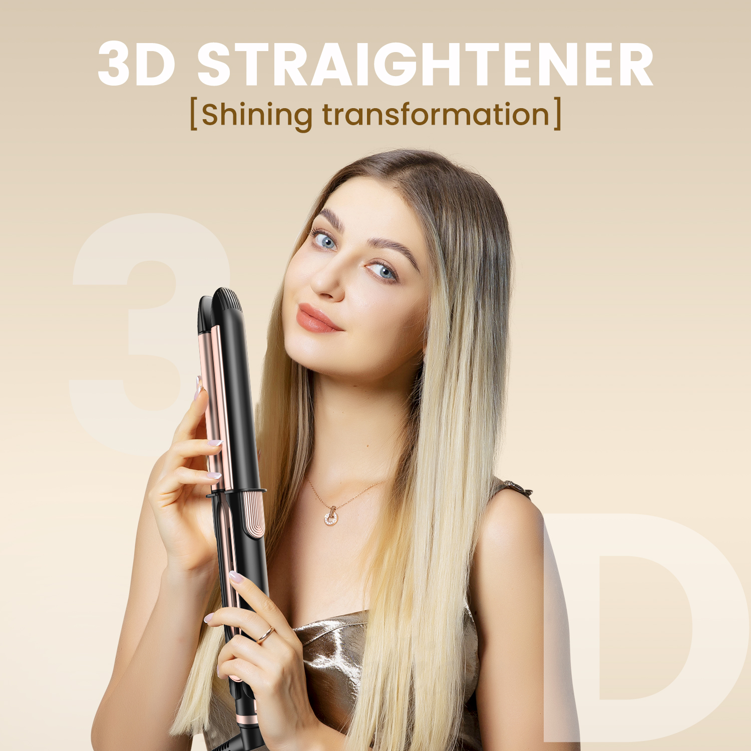 Alisador de cabelo profissional | Tecnologia Optiheat, revestimento cerâmico, placas flutuantes extra longas, 12 temperaturas até 230 ° C