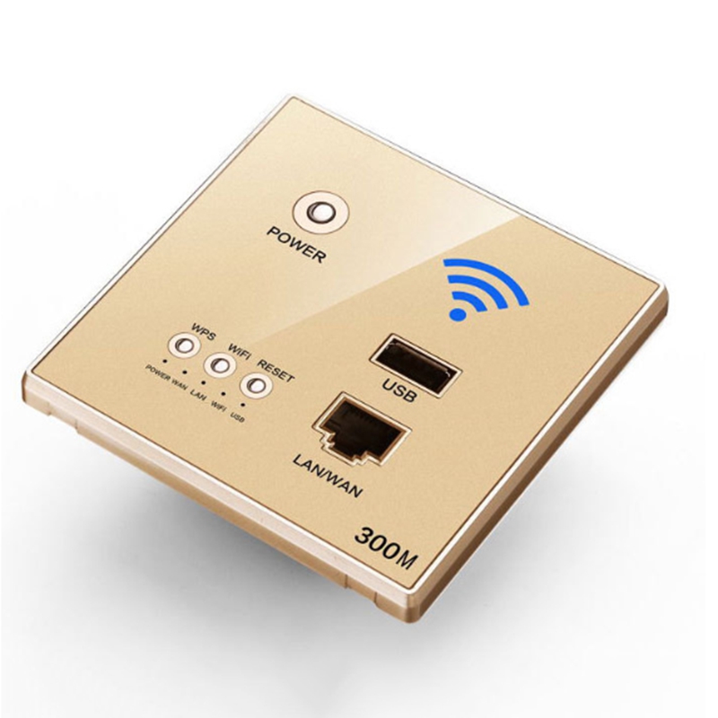 86mm 300Mbps Wall Router with USB Socket 110V/220V Smart Wifi Repeater Extender Wall Embedded 2.4Ghz Router Panel