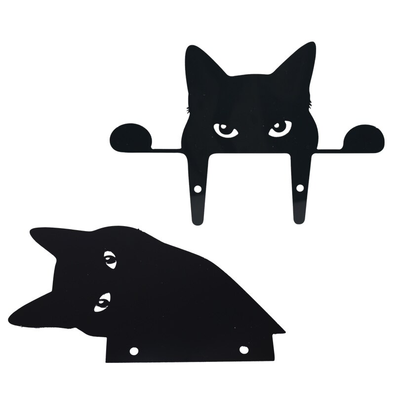 Animals Cat Fence Peeker Post Hangers Sculpture Garden Window Statue Hanging Fence Cat Peeker Artwork Outdoor Lawn Garden Decor