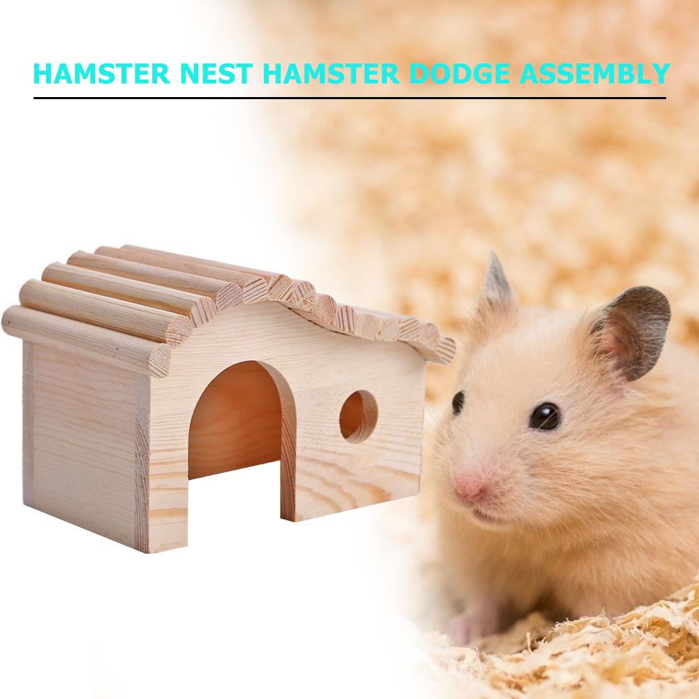 Wooden Hamster house Nest House Odorless Non Toxic Wooden Hut And Castle Small Animal Playground Chew Toy Cage for hamster