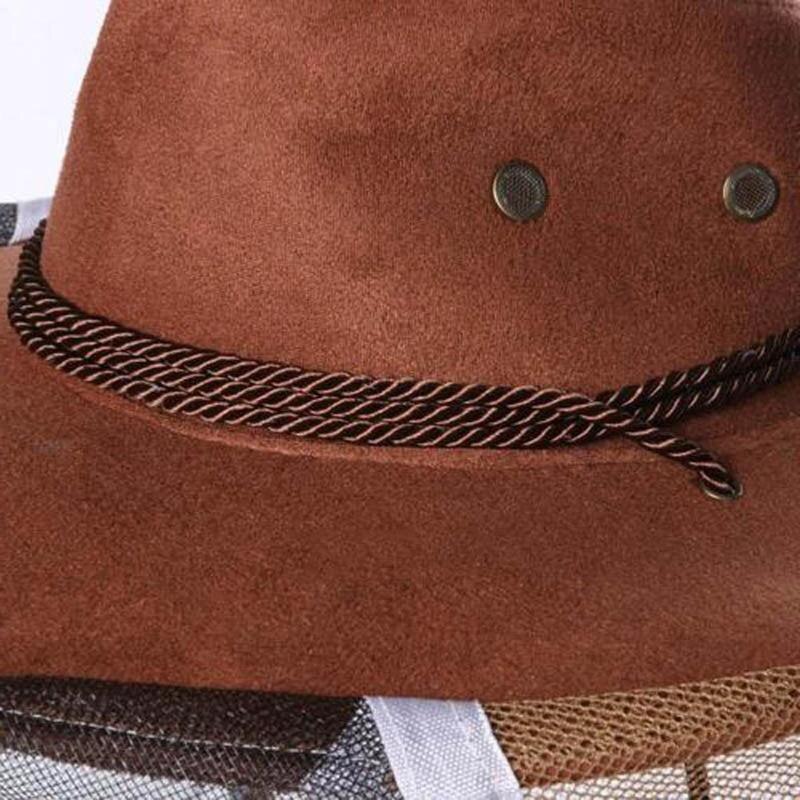 Beekeeping Hat Beekeeper Cowboy Hat Anti Full Bee Wrap Insect Mosquito Net Face Neck Protector Veil Hat P9M2