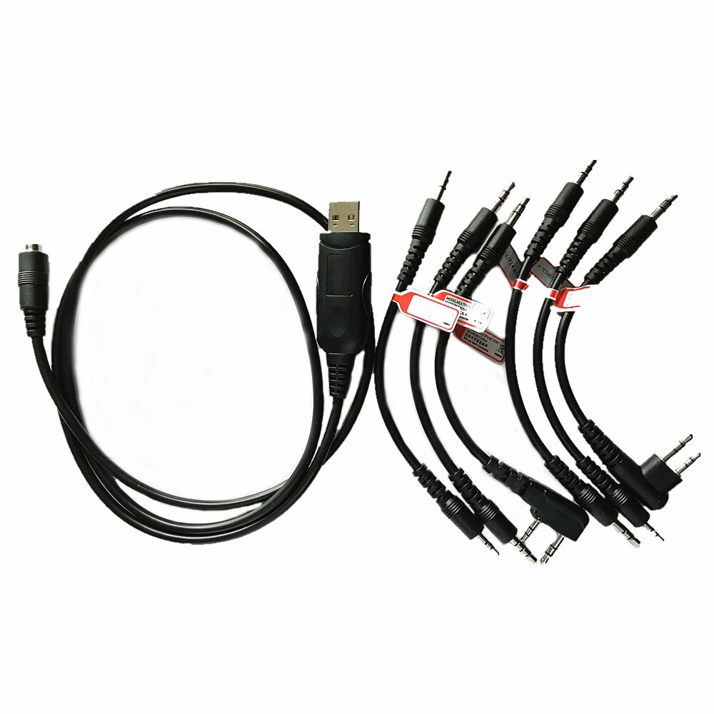 6 in 1 USB Programming Cord Cable For Motorola CP040 CP125 CP140 CP150 CP160 2/Two Way Radios