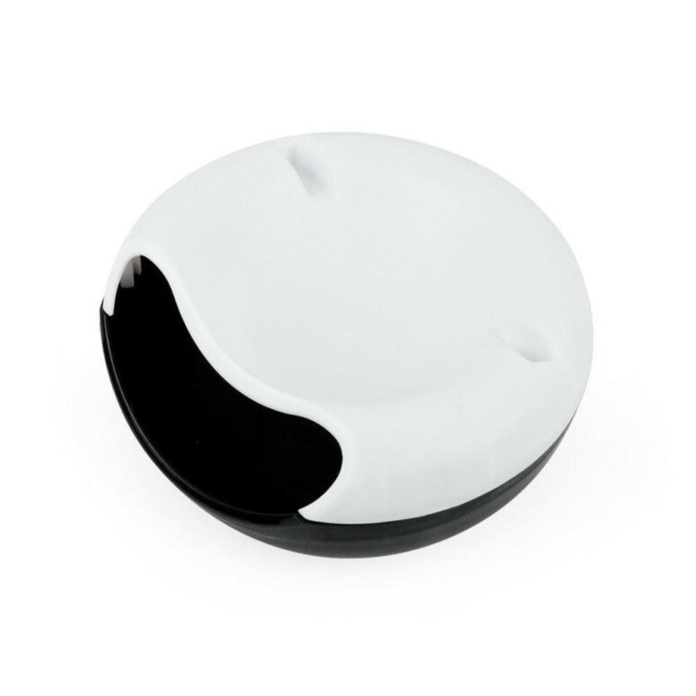 Creatieve Lui Snack Kom Plastic Double-Layer Snack Opslag Chase Mobiele 4 Kleuren Kom Kom Artefact Doos Telefoon Beugel fruit L4B1: Black