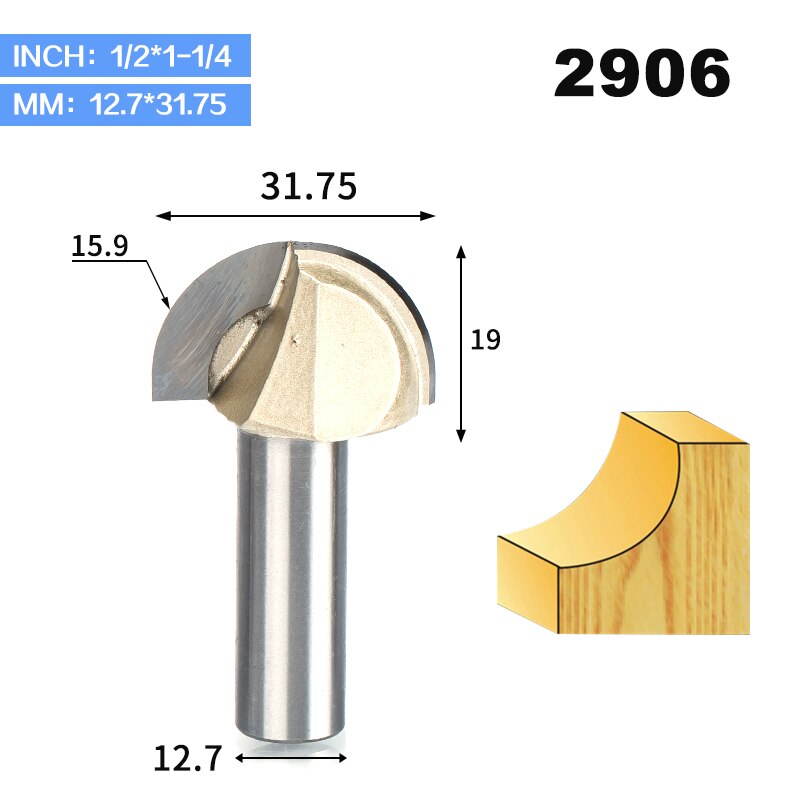HUHAO 1pcs 6/8mm Shank Double Edging Router Bits for Wood Cove Box Bit CNC Milling Cutter Carbide Woodworking Tools: 2906