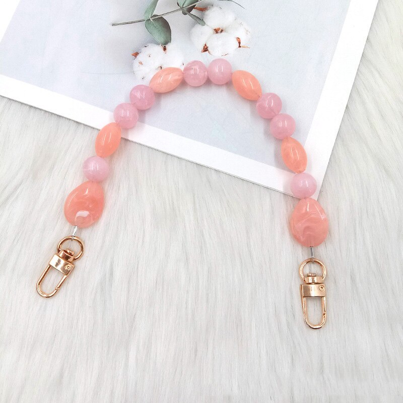 Woman Handbag Accessories Acrylic Resin Bag Chain Colorful Bead Pearl DIY Replacement Detachable Cute Purse Bag Handle Strap: NO.3