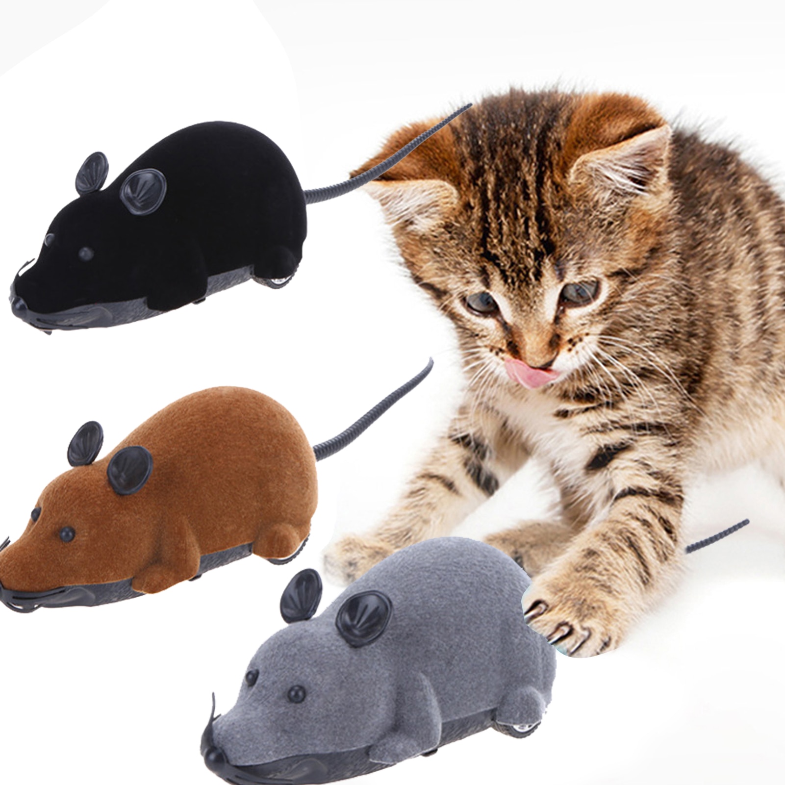 Juguetes del ratón inalámbrico RC ratones gato juguetes de Control remoto falsa Mouse novedad RC divertida del gato jugando ratón electrónicos rata ratón