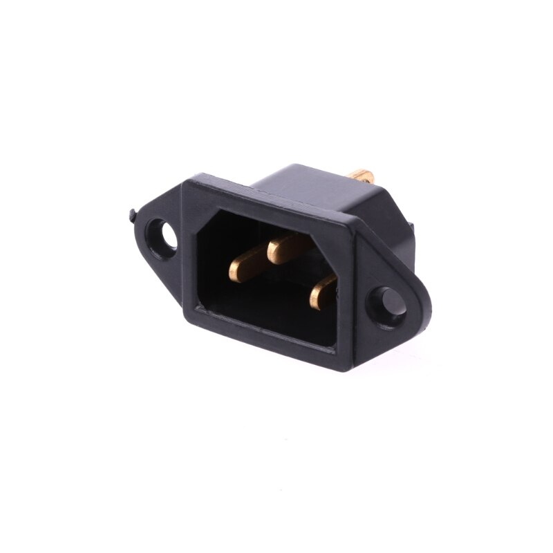 10 Stks/set Ac 250V 10A 3-Pin Terminal IEC320 C14 Inlaat Power Plug Socket Zwart