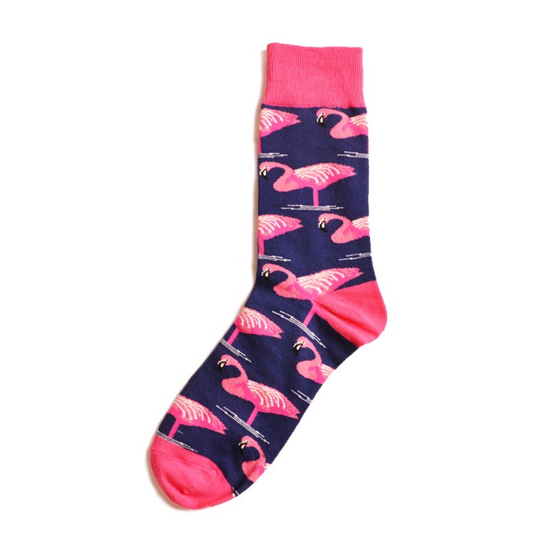 Calcetines de algodón con de flamenco para adulto, medias cálidas con de animales, flamencos, Grulla, llama, fuego, fla, pluma de pájaro rosa, lago