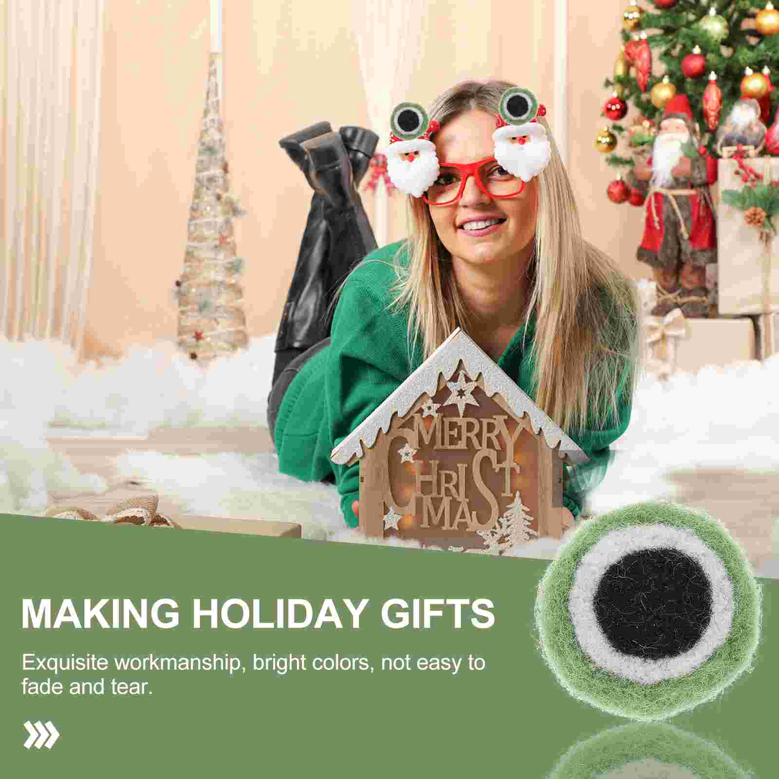 5pcs Wool Felt Frogs Eyes Ornament DIY Felt Frogs Eyes Adornment DIY Crafts Making Materials