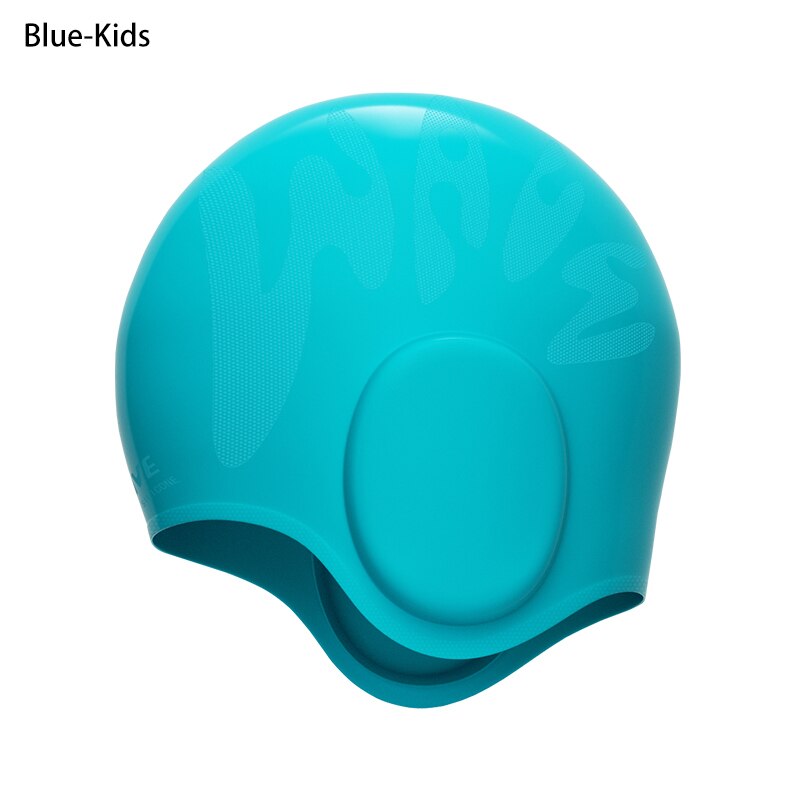 Kinderen Zomer Duurzaam Siliconen Badmuts Met 3D Gehoorbescherming Badmuts Voor Mannen Vrouwen Badmuts Voor Korte Lange haar: Blue-Kids