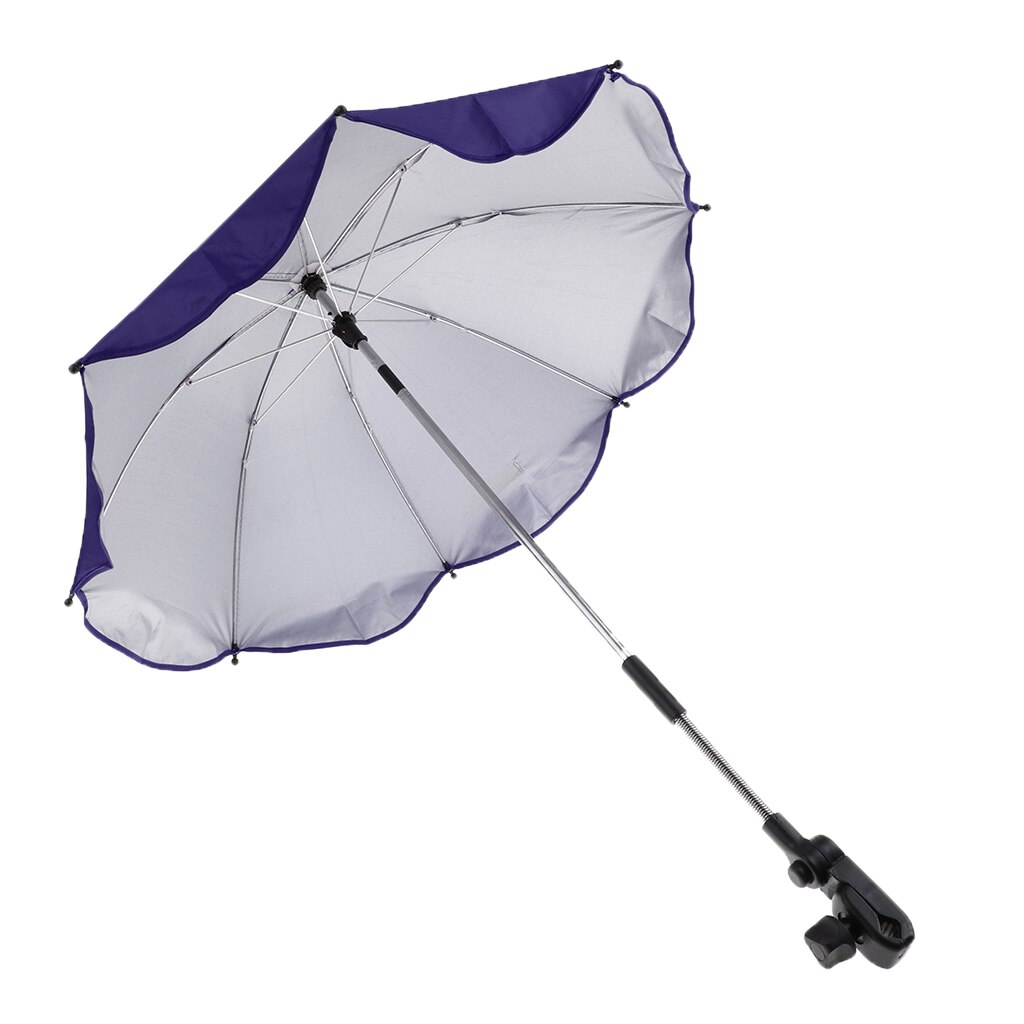 Sommer parasol paraply uv beskyttelse strand ly udendørs letvægts parasol med sandanker til kyst: Lilla