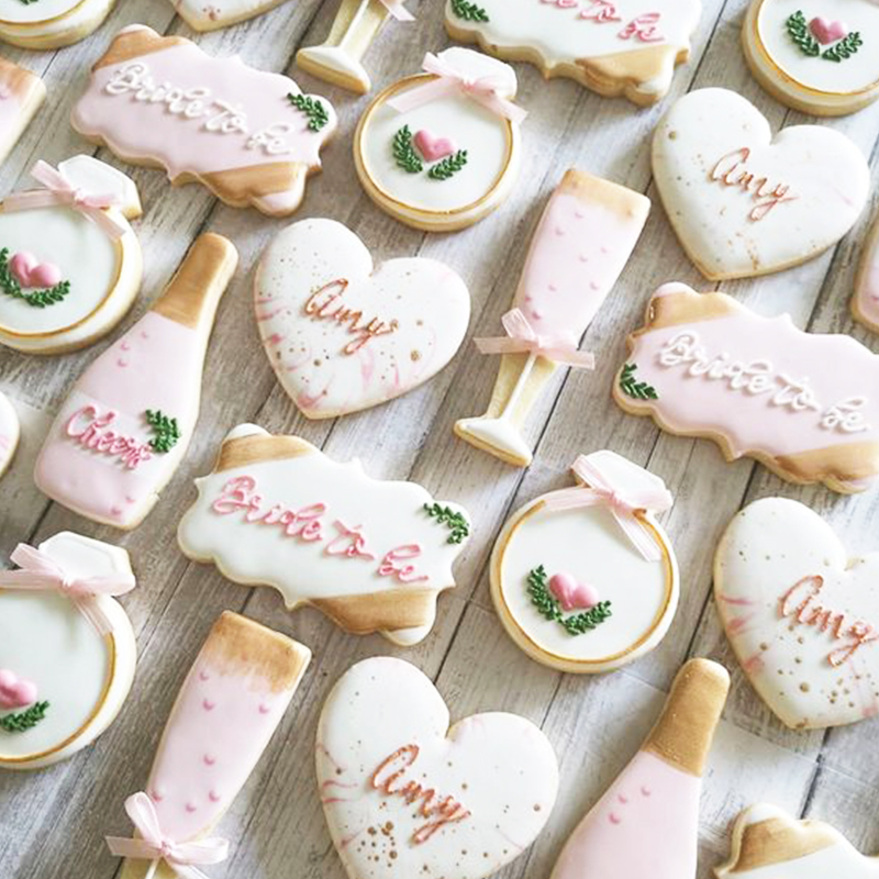 Conjunto de cortadores de galletas de boda KENIAO-3 piezas-pastel, copa de champán y champán-cortador de galletas/Fondant-ACERO INOXIDABLE