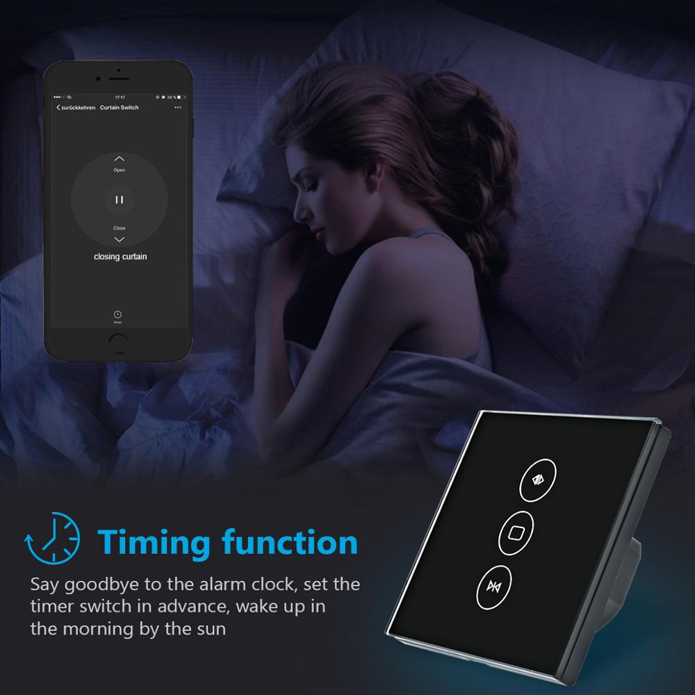 Teekar-rideau intelligent WiFi | Interrupteur de rideau, vie intelligente Fr, aveugle électrique, volet roulant, fonctionne avec Alexa Google Home, noir