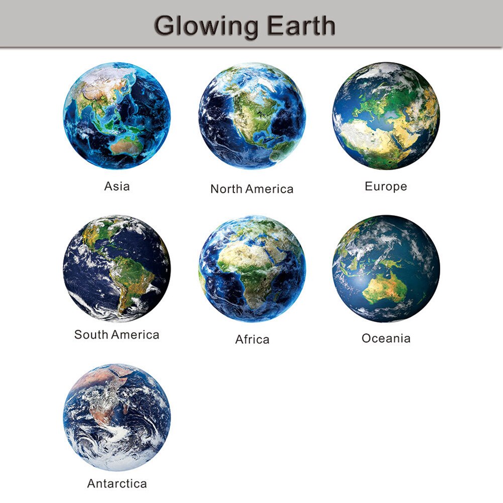 30cm Luminous Earth Glow Sticker Universe Planet Fluorescent Wall Stickers Glow In The Dark DIY Stickers Kids Bedroom Decoration